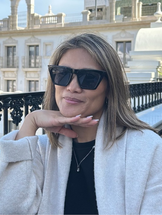 Feisedy Accessories - Square Cat Eye Black Sunglasses